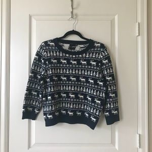 Asos petite navy moose print sweater, UK16/US12
